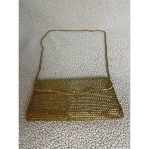 Vintage Women’s Handbag Purse gold beaded gorgeous RARE original magnet patent